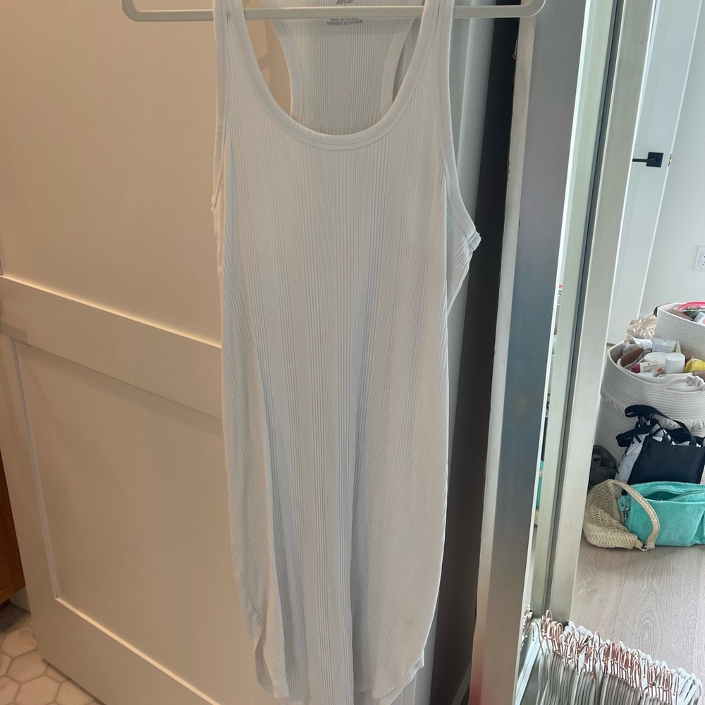 Aerie White Ribbed Tank Top